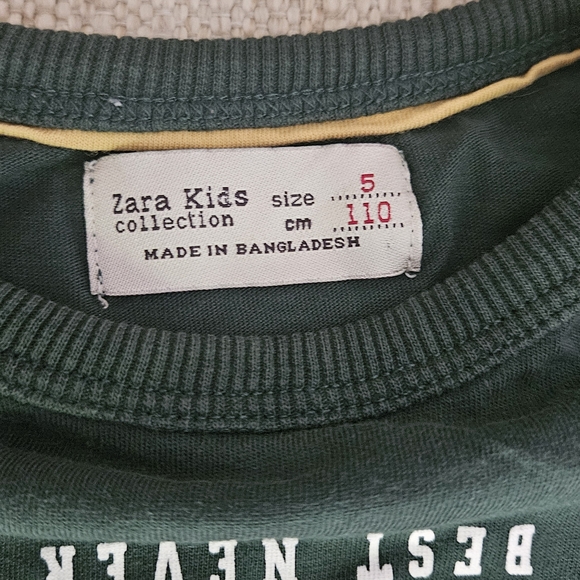 Zara Green Long Sleeve Kids Tee - Picture 4 of 7